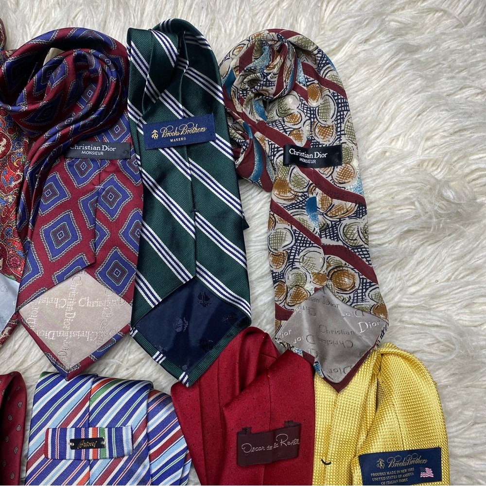 LUXURY Tie Lot of 12 Brioni, Canali, Valentino, Giorgio Armani, Christian Dior - Picture 11 of 11